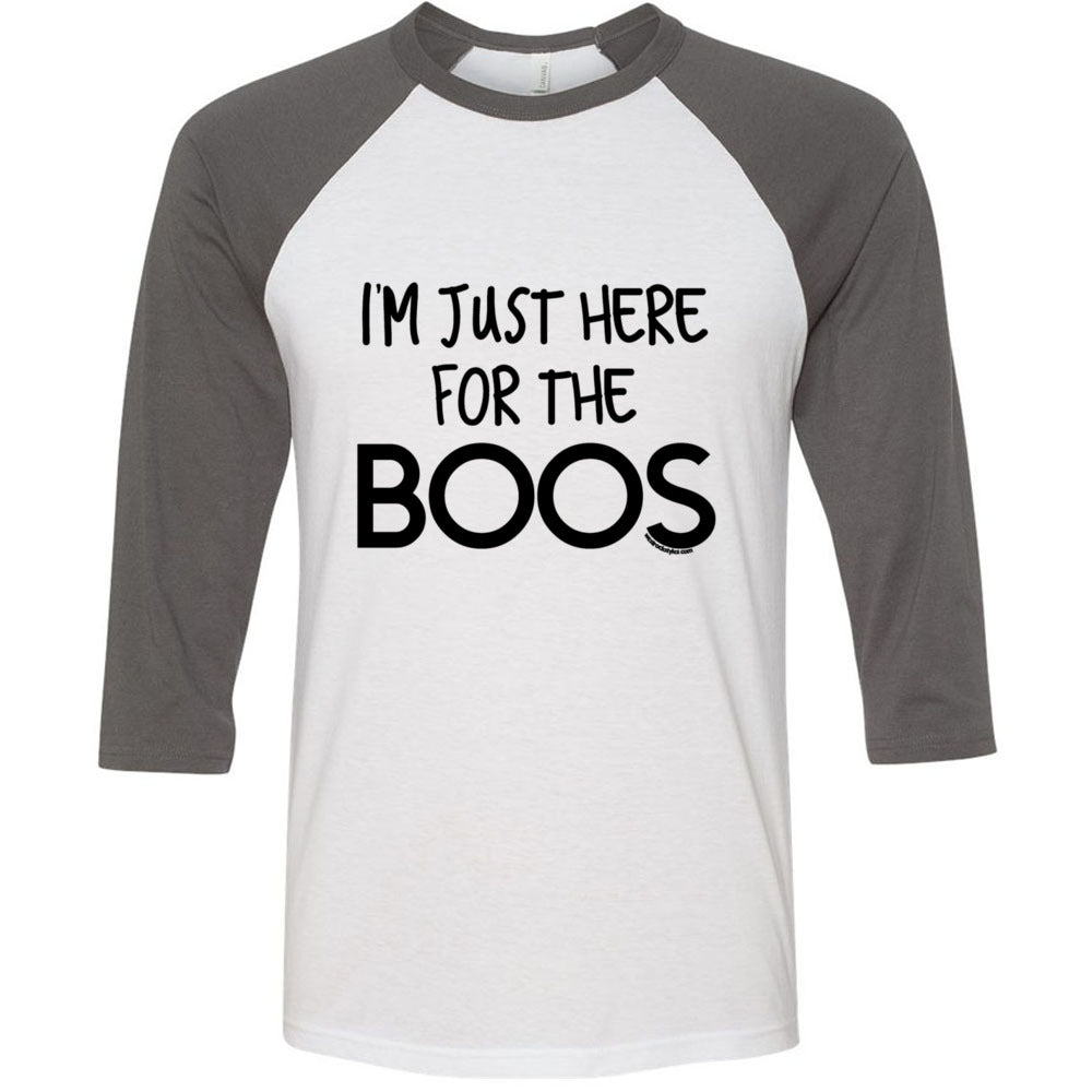 Just Here for the Boos - Unisex Three-Quarter Sleeve Baseball T-Shirt