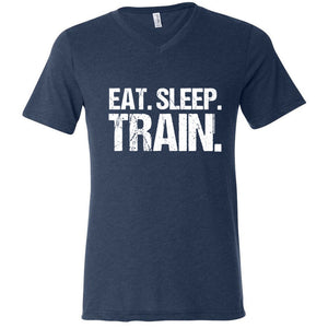 Eat. Sleep. Train. - Unisex Triblend Short Sleeve V-Neck Tee