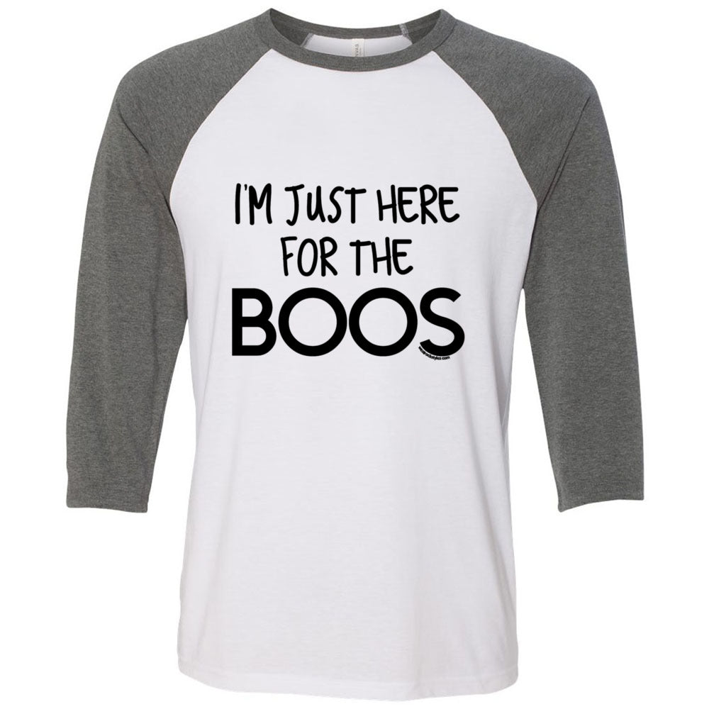 Just Here for the Boos - Unisex Three-Quarter Sleeve Baseball T-Shirt