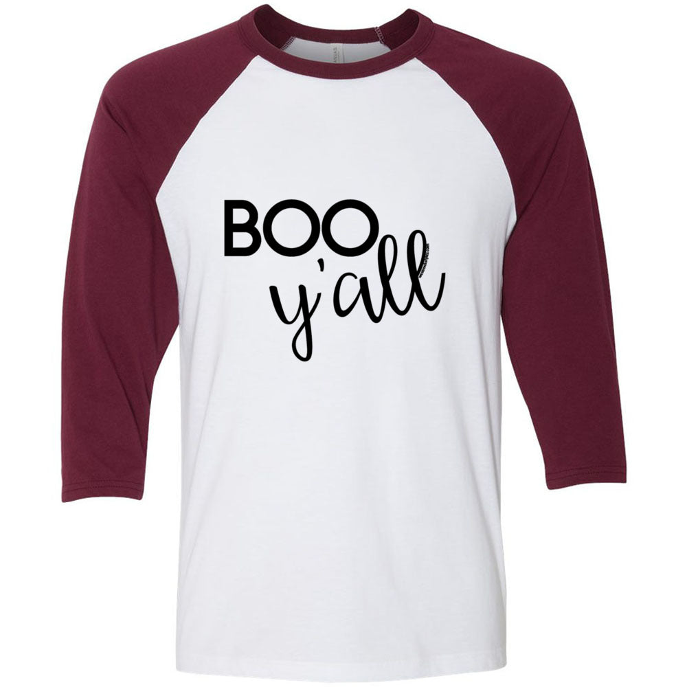 Boo Y'all - Unisex Three-Quarter Sleeve Baseball T-Shirt