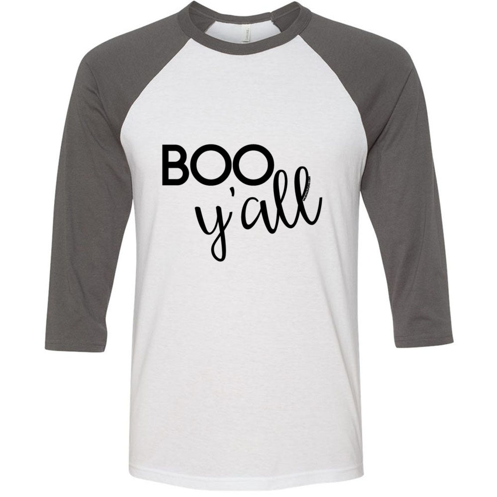 Boo Y'all - Unisex Three-Quarter Sleeve Baseball T-Shirt