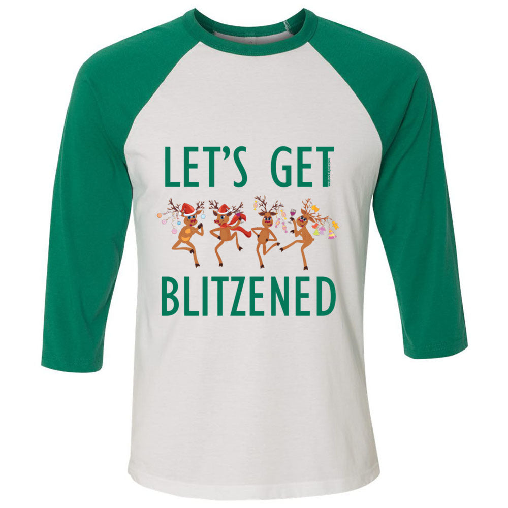 Let's Get Blitzened - Unisex Three-Quarter Sleeve Baseball T-Shirt