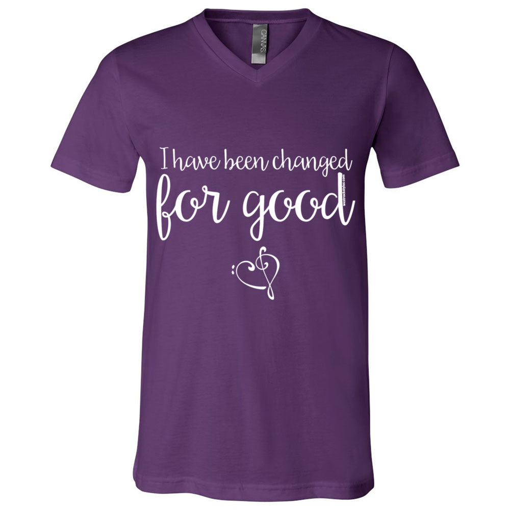 Changed For Good - Unisex Short Sleeve V-Neck Jersey Tee